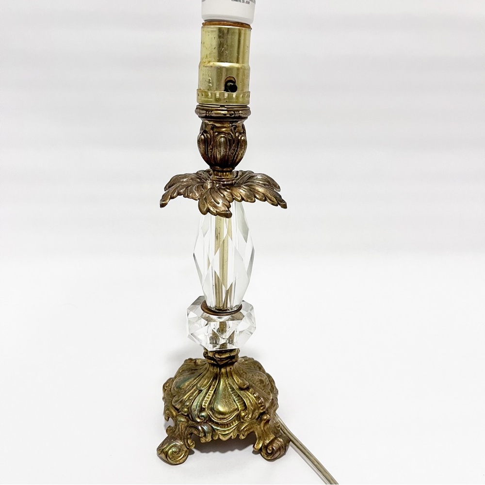 Vintage GIM Hollywood Regency Table Lamp Brass Lucite 1972